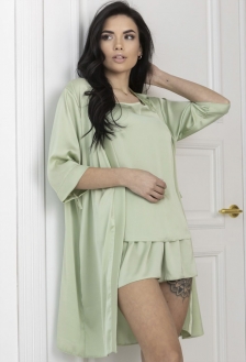 Пижама шелковая с халатом MiaNaGreen Кф1020п