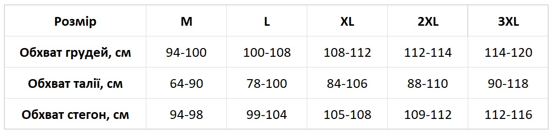 Cosy таблиця розмірів чоловіча нова