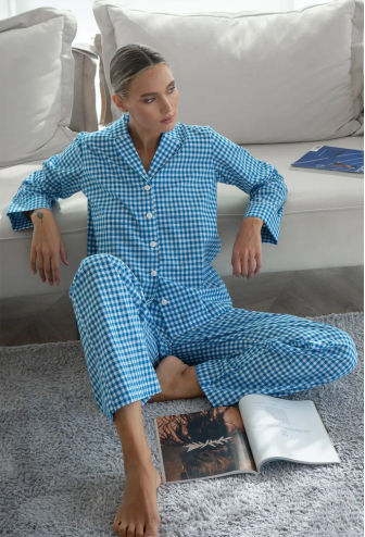 Пижама женская хлопок Navy Plaid Forly HL0073-80-69