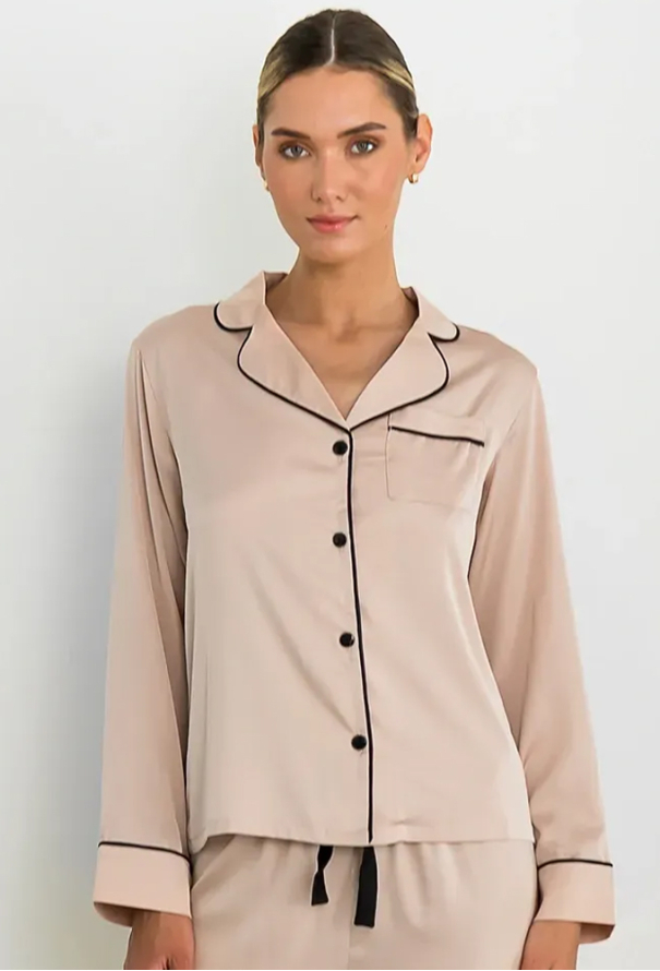 Піжама жіноча шовкова Beige Peach Forly SH0009-01-69
