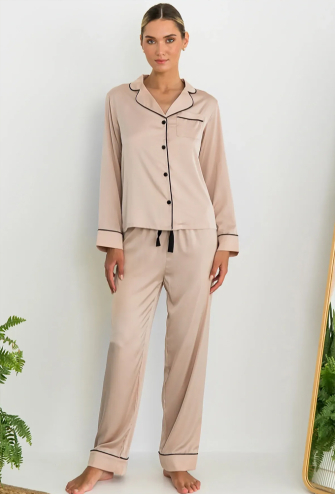 Піжама жіноча шовкова Beige Peach Forly SH0009-01-69