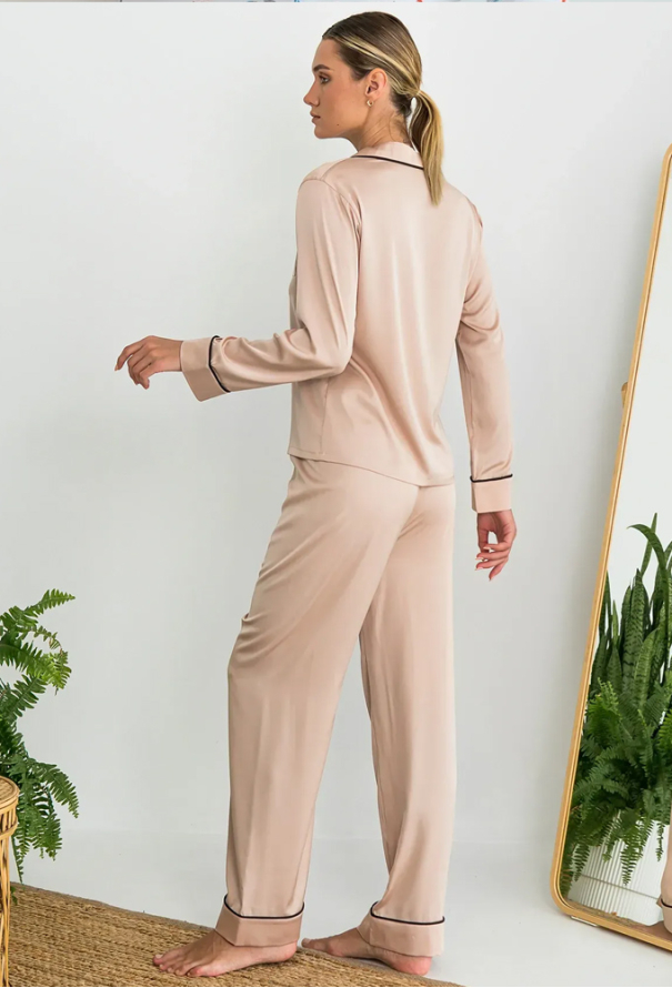 Піжама жіноча шовкова Beige Peach Forly SH0009-01-69