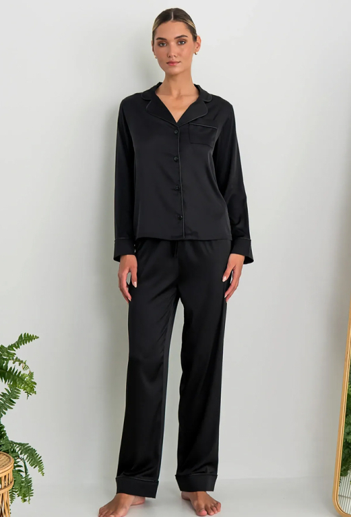 Піжама жіноча шовкова Total Black Forly SH0009-18-69 Піжама жіноча шовкова Total Black Forly SH0009-18-69