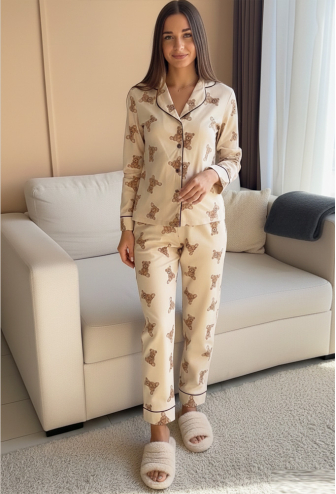 Пижама женская фланелевая LoomLine 13-52BK