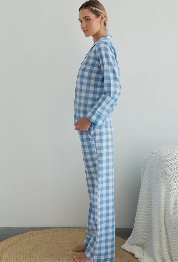 Пижама женская хлопок Blue Plaid Forly HL0073-29-69 фото