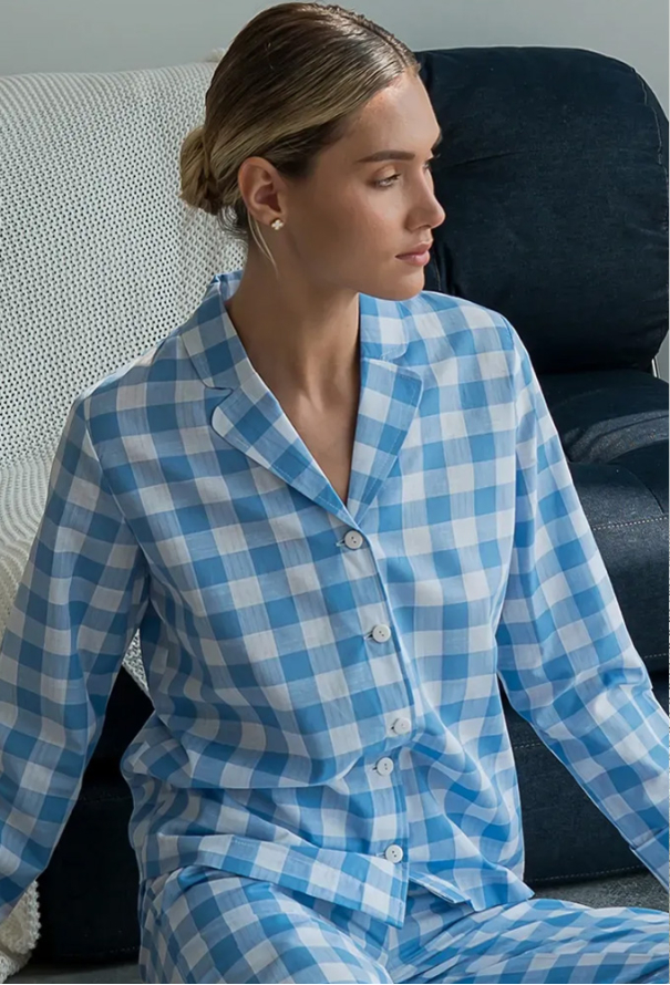 Пижама женская хлопок Blue Plaid Forly HL0073-29-69 фото
