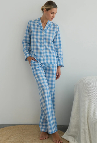 Піжама жіноча бавовна Blue Plaid Forly HL0073-29-69