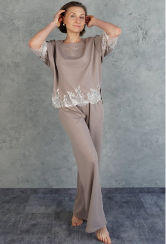 Костюм жіночий трикотажний Hugge Beige Felena HB-722-720