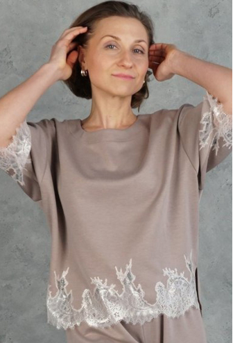 Костюм женский трикотажный Hugge Beige Felena HB-722-720