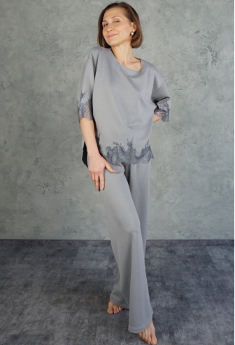 Костюм жіночий трикотажний Hugge Grey Felena HG-722-720