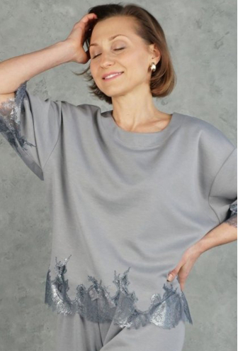 Костюм женский трикотажный Hugge Grey Felena HG-722-720
