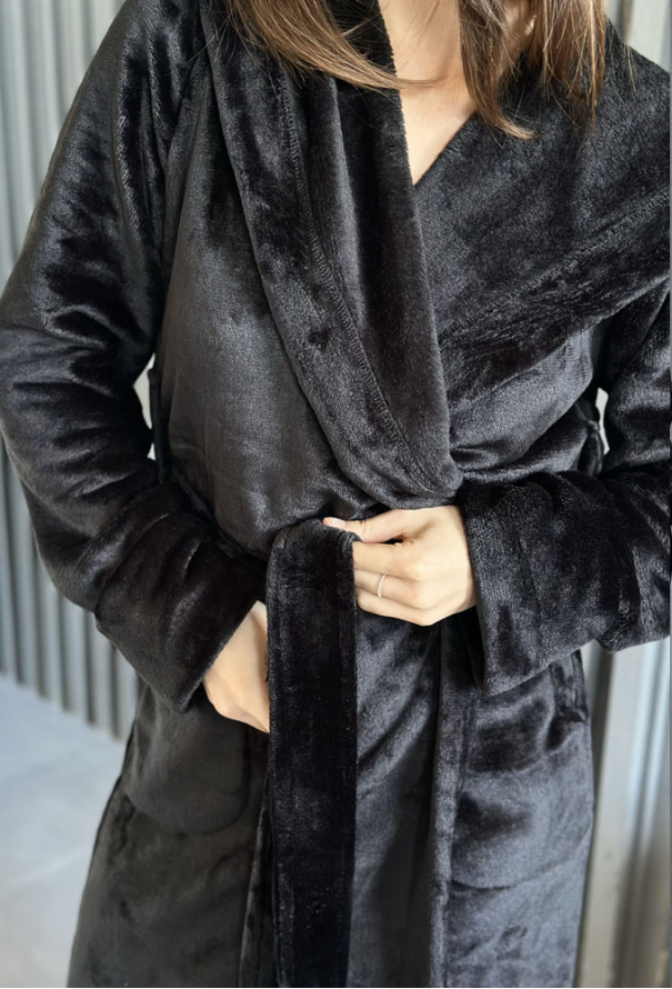 Халат жіночий велсофт Black Diamond Cosy VELP10ZN фото