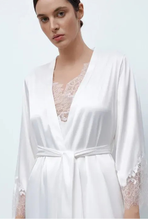 Халат жіночий шовковий Bridal Effetto S03402W фото