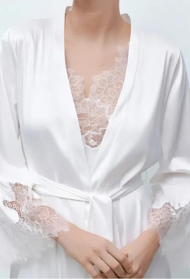 Халат жіночий шовковий Bridal Effetto S03402W фото