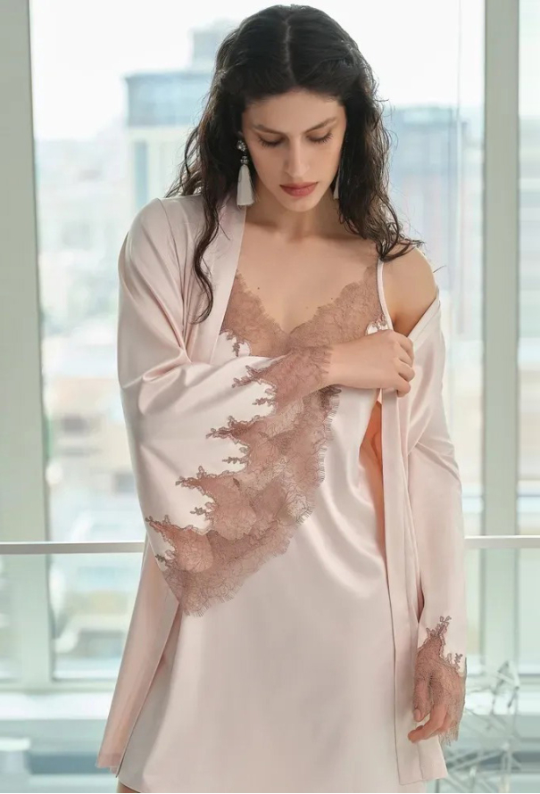 Халат жіночий шовковий Satin Elegance Effetto S03406RB фото
