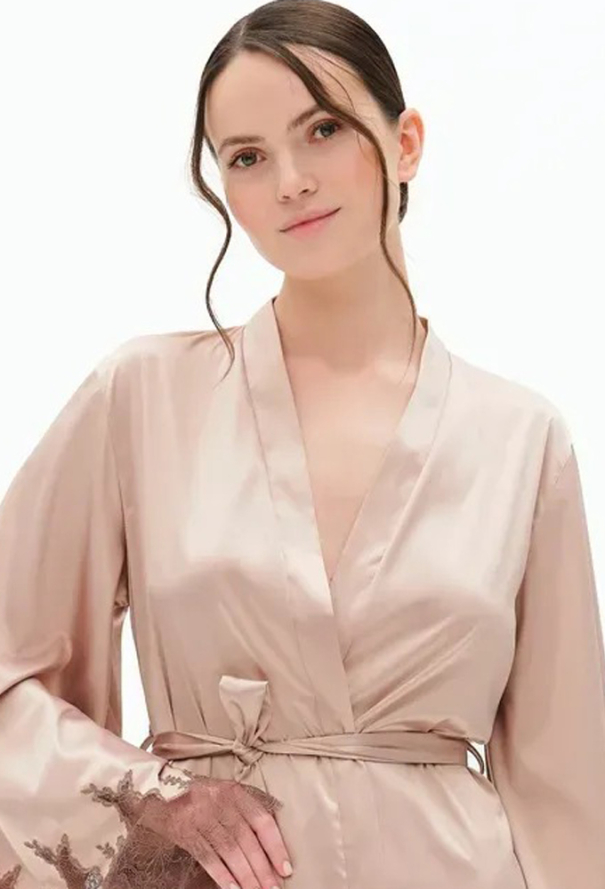 Халат жіночий шовковий Satin Elegance Effetto S03406RB фото