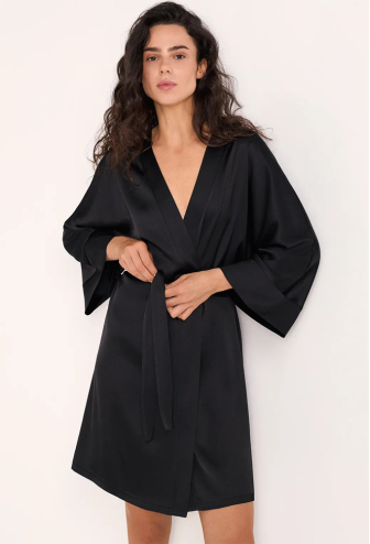 Халат жіночий шовковий Silk Harmony Black Ellen LGS 211/08/01