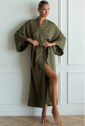 Халат женский шелковый Khaki Forly SL0035-15-04