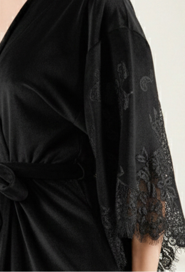 Халат женский велюровый Abu Dhabi Komilfo 2192s/1BL фото