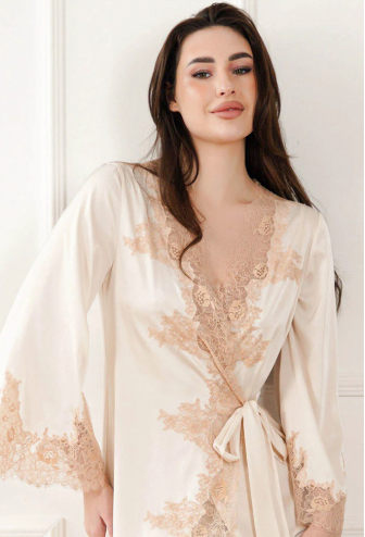 Халат жіночий шовковий Amber Komilfo 2316LBZ