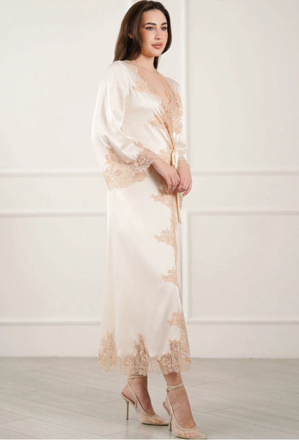 Халат жіночий шовковий Amber Komilfo 2316LBZ фото