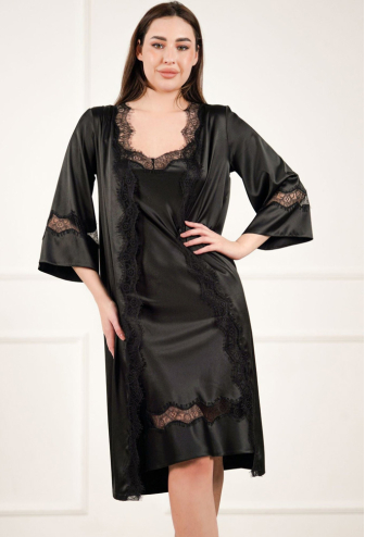 Халат женский шелковый Diamond Komilfo 2317BL