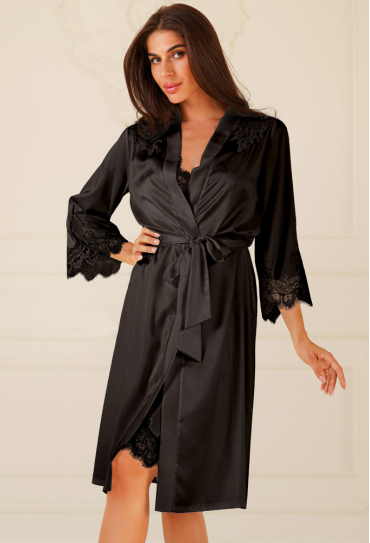 Халат жіночий шовковий Hibiscus Komilfo 2301BL