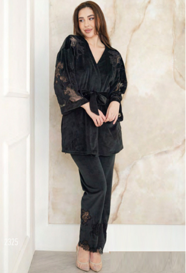 Халат женский велюровый Morgan Komilfo 2325CZ