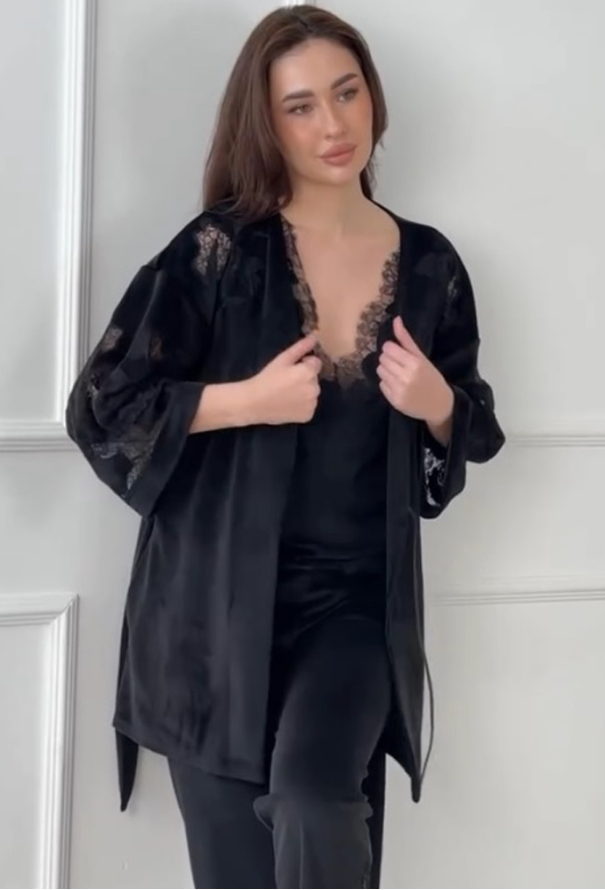 Халат жіночий велюровий Morgan Komilfo 2325CZ фото