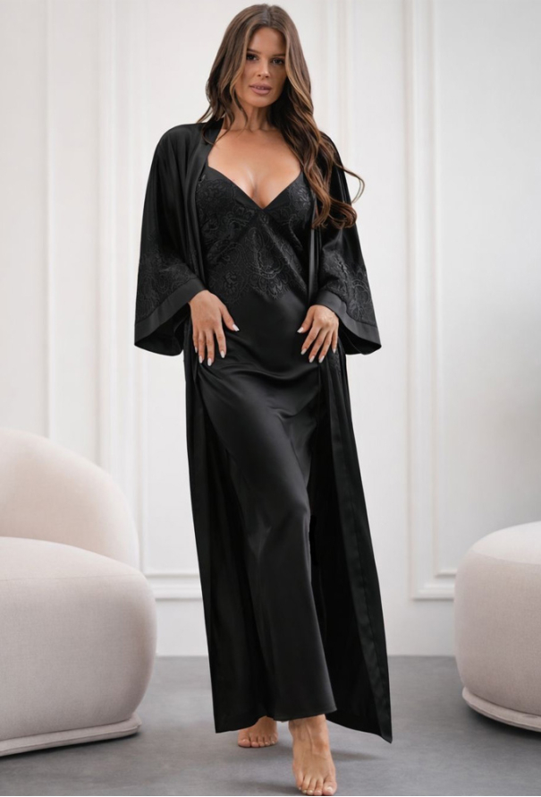 Халат женский шелковый Willow Komilfo 2329L/1BL фото