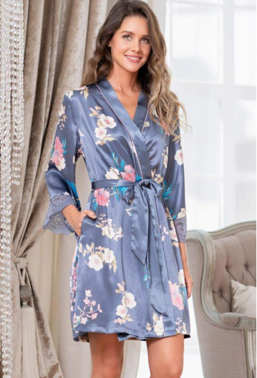 Халат из натурального шелка Henrietta Mia-Amore 3763