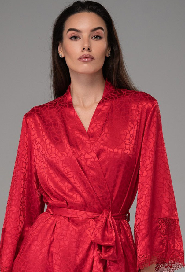 Халат жіночий шовковий Joanna Red Mia-Amore 7313-2 фото