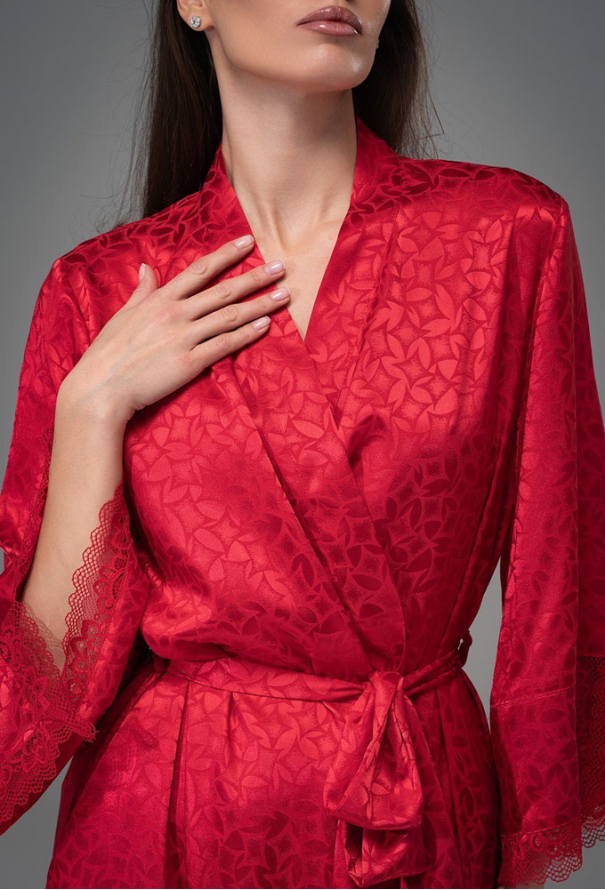 Халат жіночий шовковий Joanna Red Mia-Amore 7313-2 фото