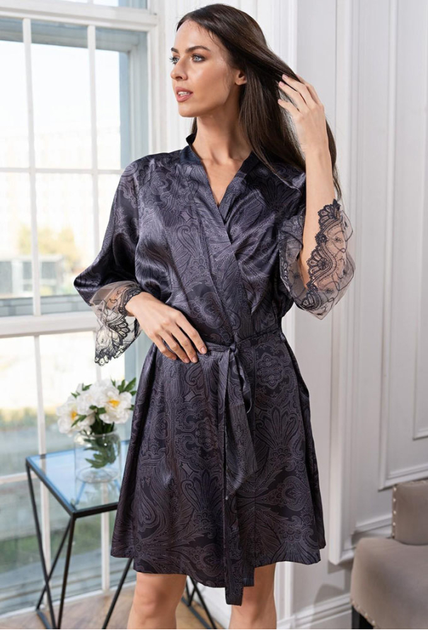 Халат из натурального шелка Aletta Mia-Amore 4443 фото