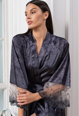 Халат из натурального шелка Aletta Mia-Amore 4449