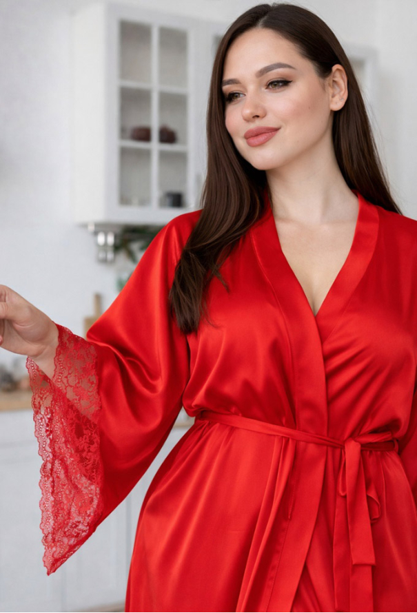 Халат жіночий шовковий MiaNaGreen Хк195 фото