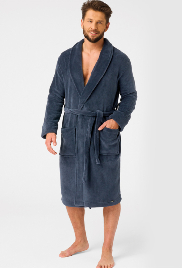Халат мужской флисовый Key MGL 255 B25GR-4 Халат мужской флисовый Key MGL 255 B25GR-4