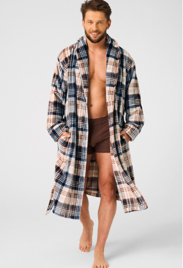 Халат мужской флисовый Key MGL 443 B25-4 Халат мужской флисовый Key MGL 443 B25-4