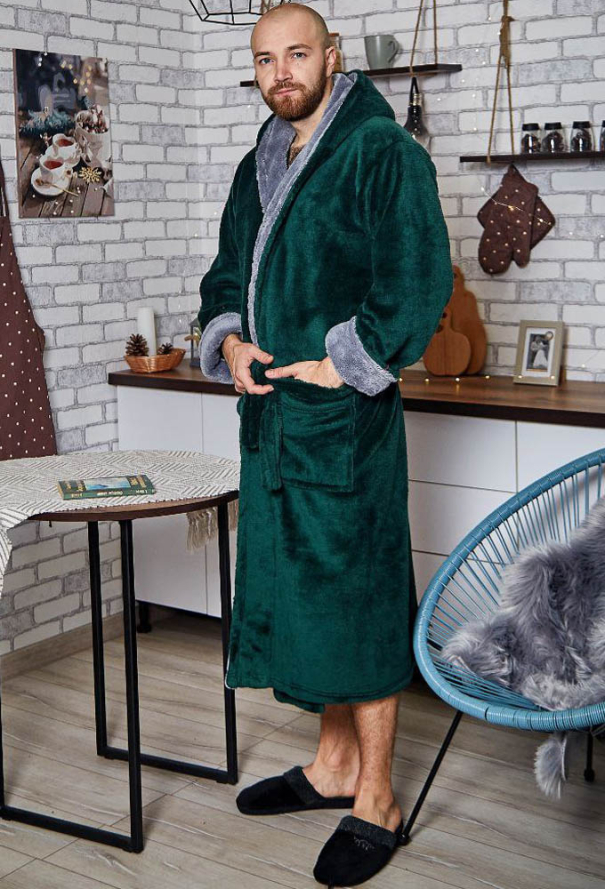 Халат чоловічий велсофт Tomiko 4002IZS фото