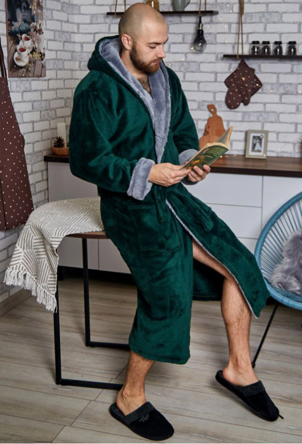 Халат чоловічий велсофт Tomiko 4002IZS фото