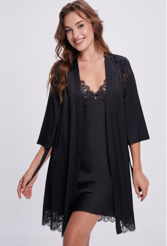 Халат жіночий шовковий Shato 2700/1BL