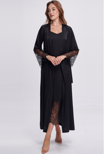 Халат жіночий шовковий Shato 2702/1BL