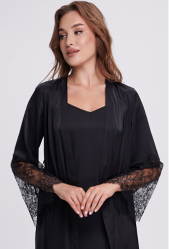 Халат жіночий шовковий Shato 2702/1BL