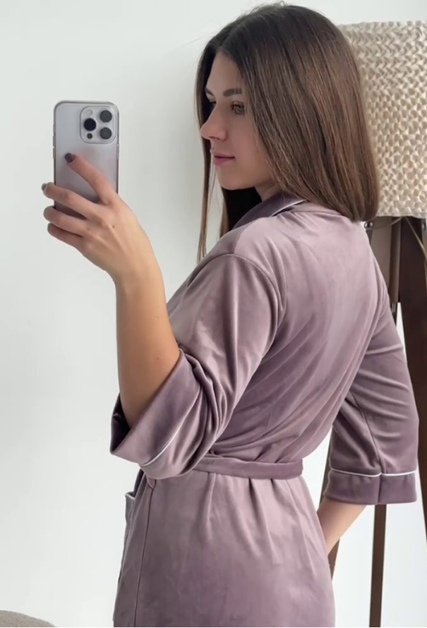 Халат женский велюровый Tomiko 704KP фото