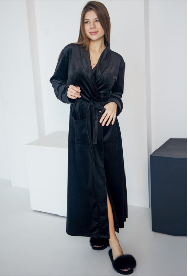 Халат жіночий велюровий Tomiko 710BK Халат жіночий велюровий Tomiko 710BK
