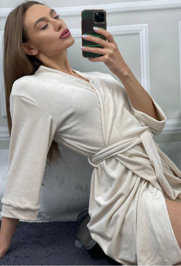 Халат женский велюровый V.Velika 008-21KR фото