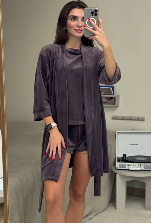 Халат женский велюровый V.Velika 008-21SH фото