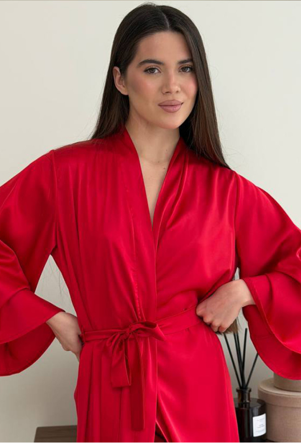 Халат жіночий шовковий V.Velika 257-25KR фото