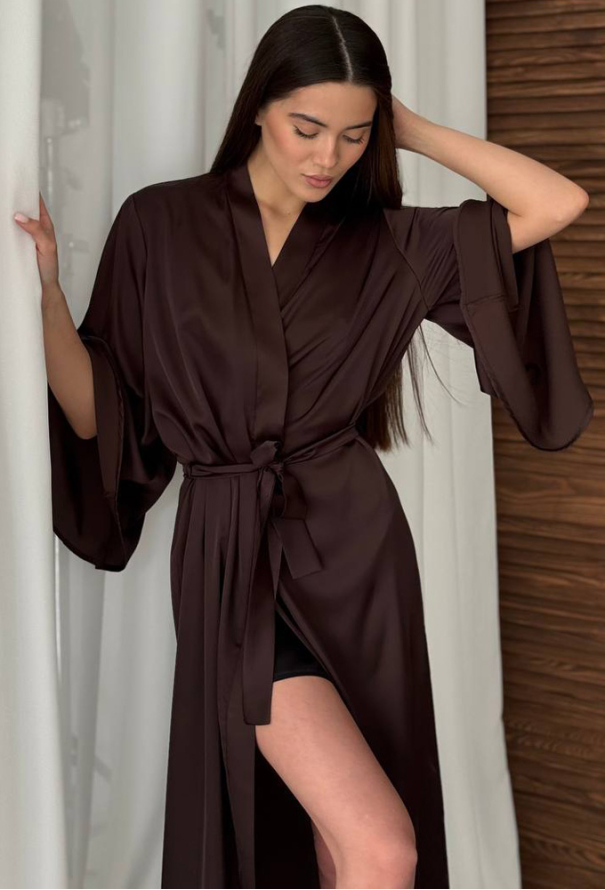 Халат жіночий шовковий V.Velika 257-25BN фото
