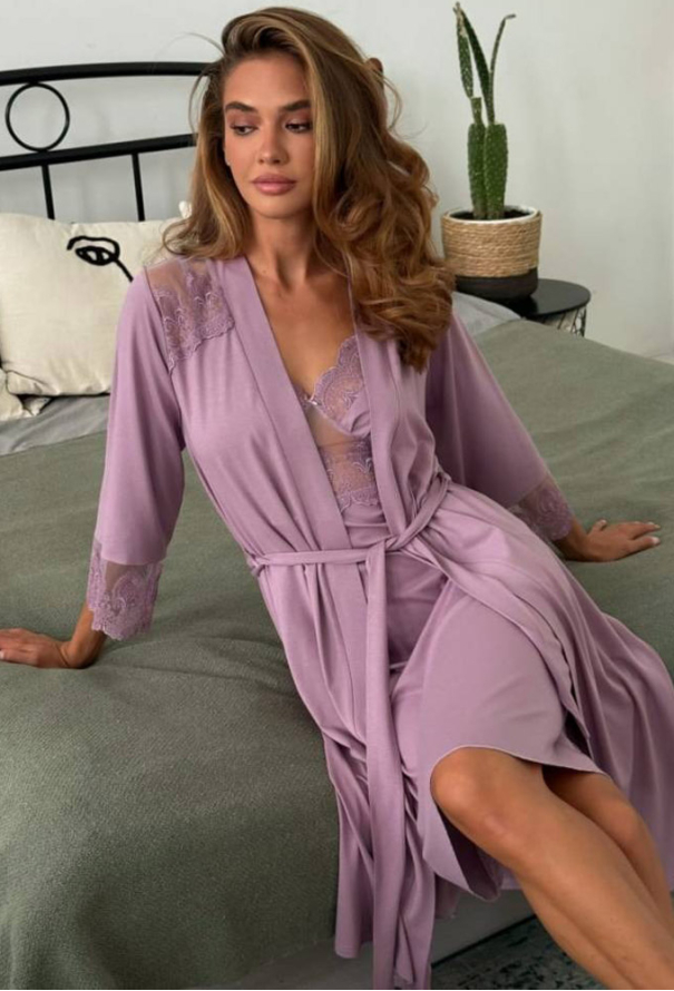 Халат женский вискоза Violet delux Х-М-55BZV фото